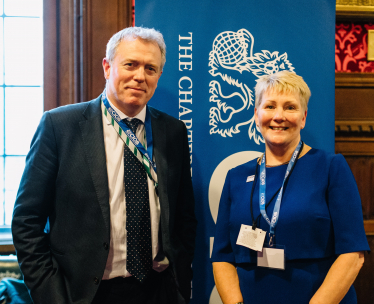 James Sunderland MP with Caroline Gumble